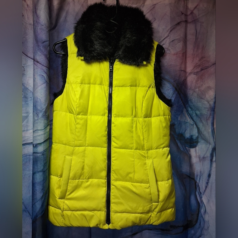 Victorias Secret Moda International Heavyweight Jacket Winter Faux Fur Vest Coat